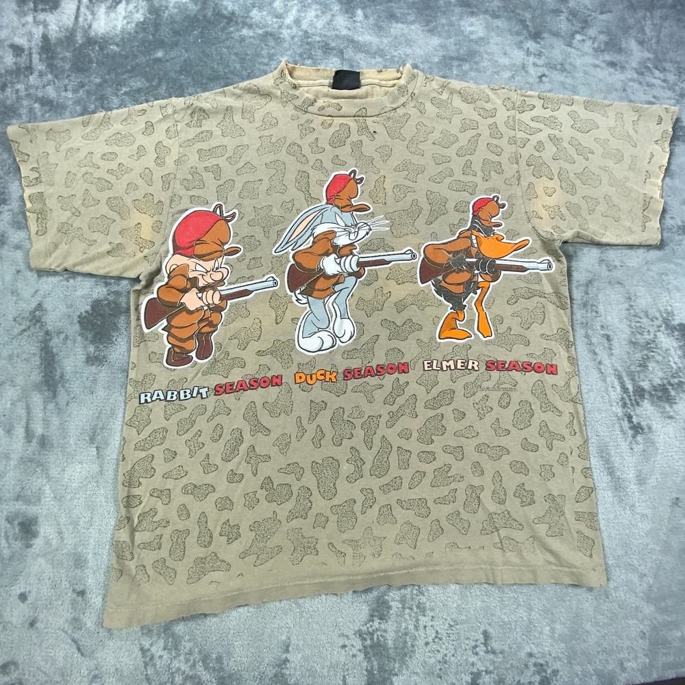 Vintage 90s Looney Tunes T Shirt Size XL Single Stitch 1994 Daffy Elmer Buggs - Picture 2 of 16